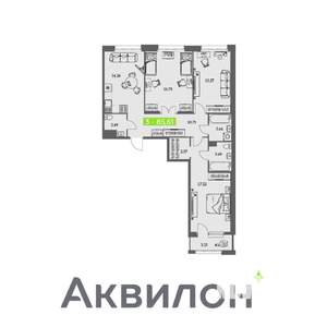 3-к квартира, вторичка, 86м2, 10/11 этаж